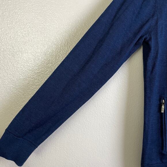 Alaska by Luly Yang Sweater Jacket Small Blue Full Zip Knit Airlines *Holes - Picture 7 of 12